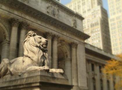 Leo Astor outside NY Public Library