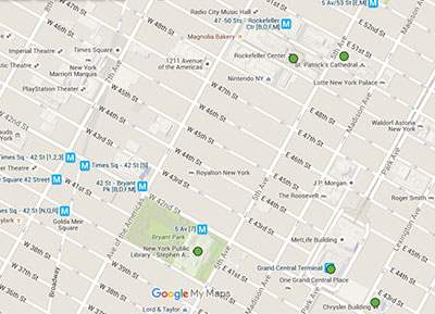 midtown landmarks on a map