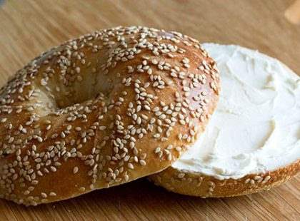 NYC bagel with cream cheese