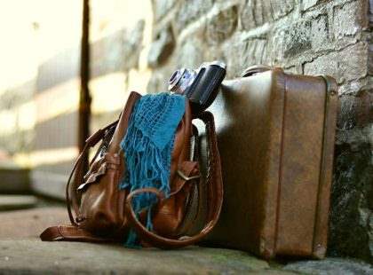 Luggage-on-sidewalk
