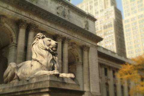 Leo Astor outside NY Public Library