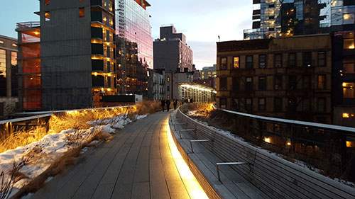 High Line Section 2 at dusk